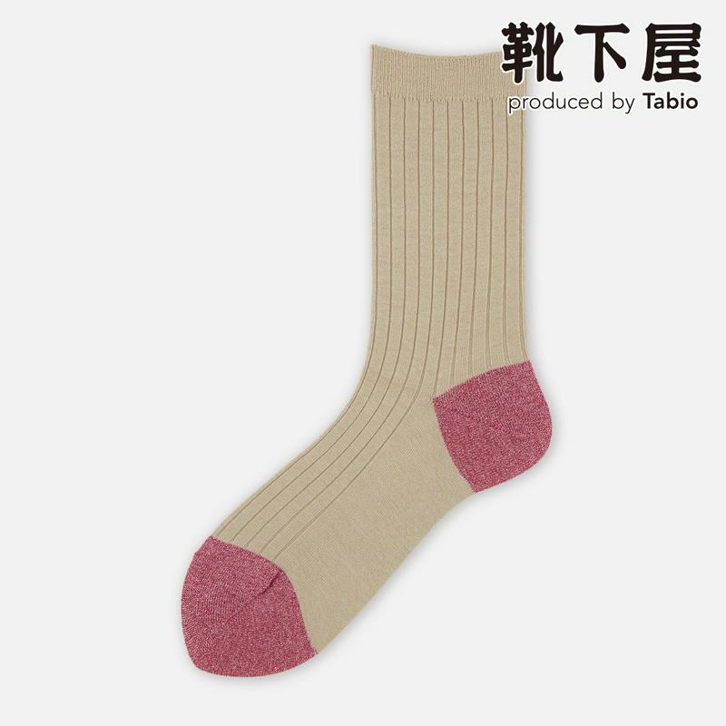 【全品送料無料★〜2/16 23:59迄】【あす楽】【靴下屋】 ラメ切替リブソックス / 靴下 タビオ Tabio くつ下 ラメ