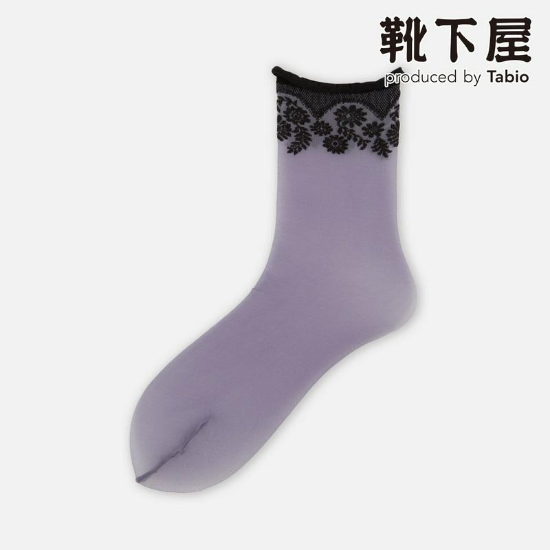 【全品送料無料★〜6/11 23:59迄】【あす楽】【靴下屋】 フラワー刺繍風シアーソックス / 靴下 タビオ Tabio くつ下 レディース 日本製