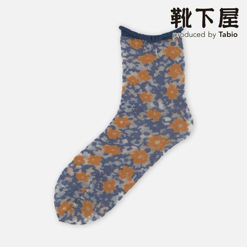 【全品送料無料★〜2/16 23:59迄】【あす楽】【靴下屋】 お花モザイクシアーソックス / 靴下 タビオ Tabio くつ下
