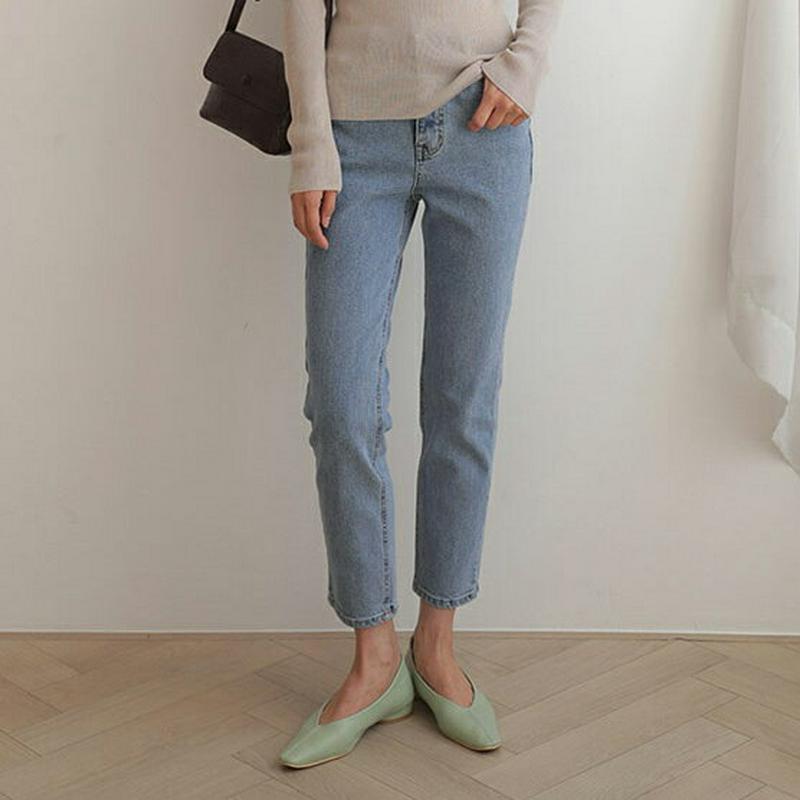 ライトブルーストレートデニムパンツ・全1色・t57796 レディース 【pt】【デニム パンツ デニムパンツ ストレート アンク