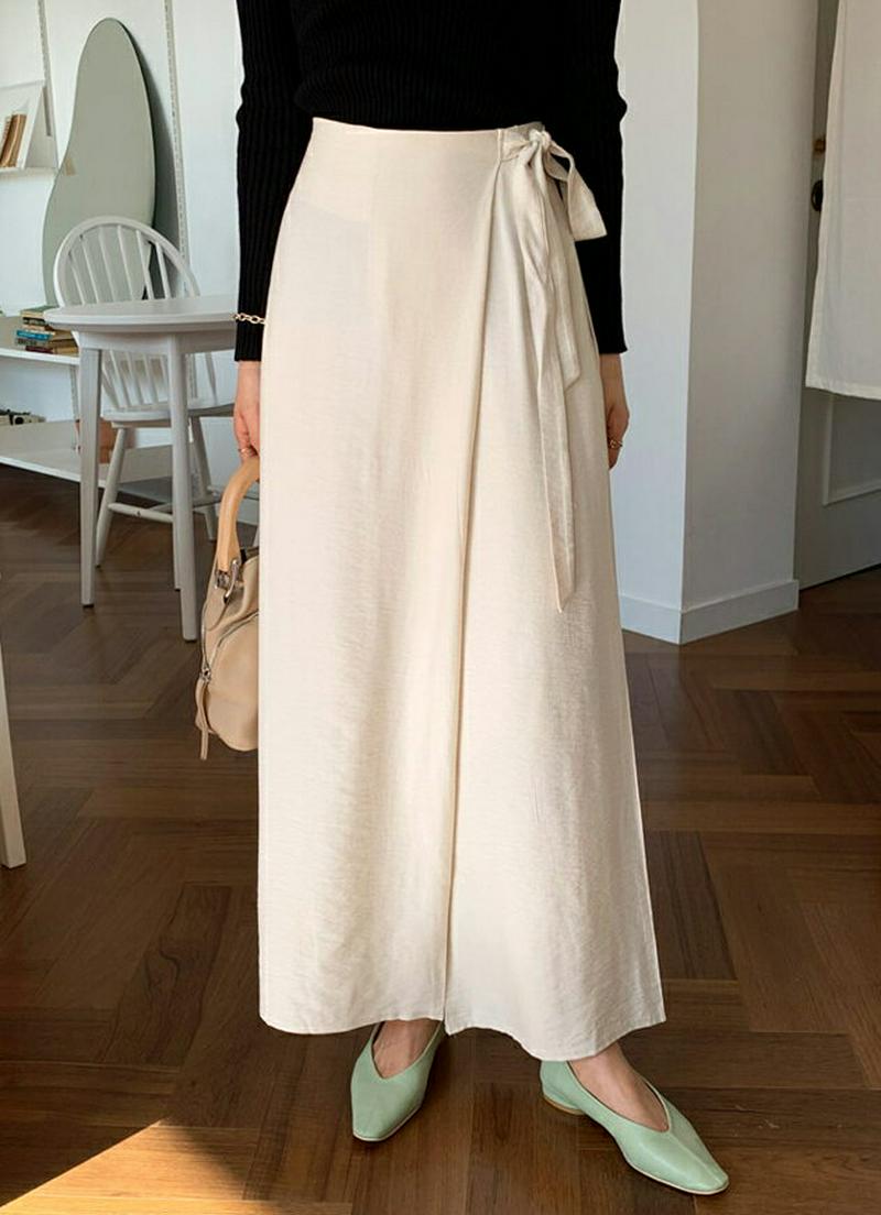 ウエストストラップパンツ・全2色・b57789 レディース 【pt】【パンツ ワイド ワイドパンツ ラップ リボン 無地 ロング