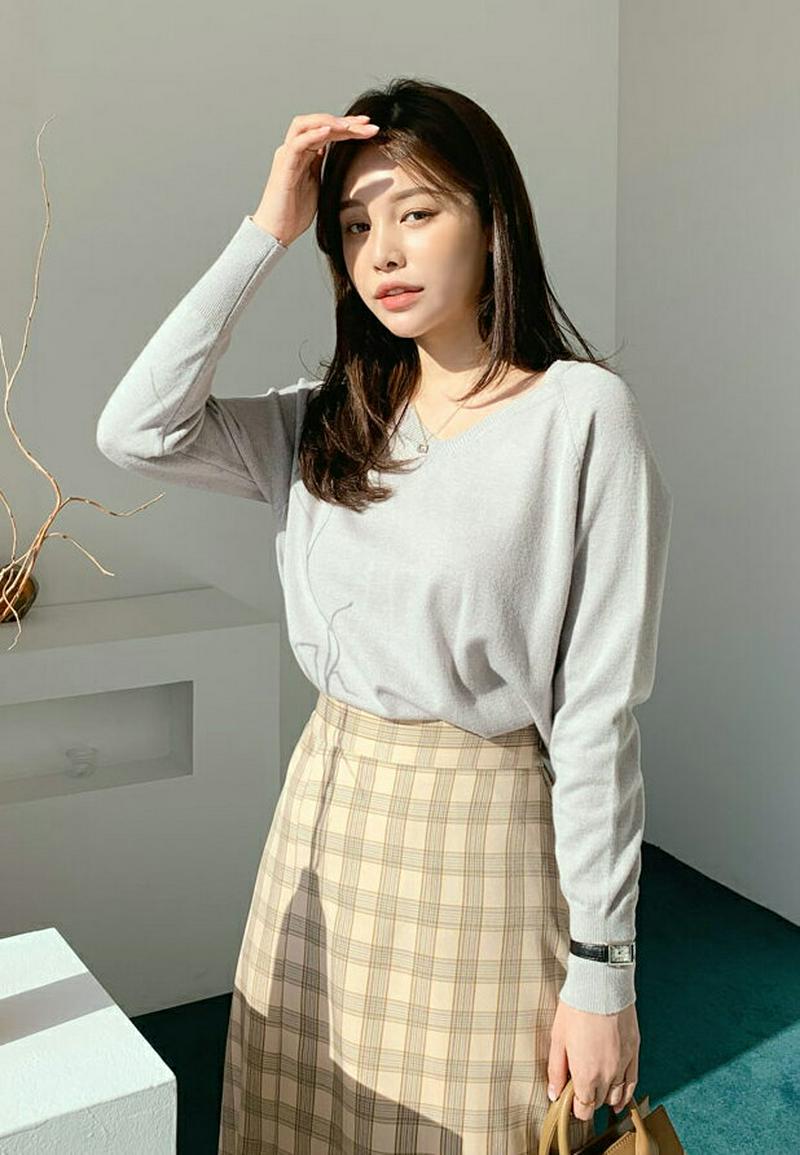 【只今10%OFF】ラグランルーズVネックニット・全4色・b60948 レディース【tops】【トップス ニット ニットトップス