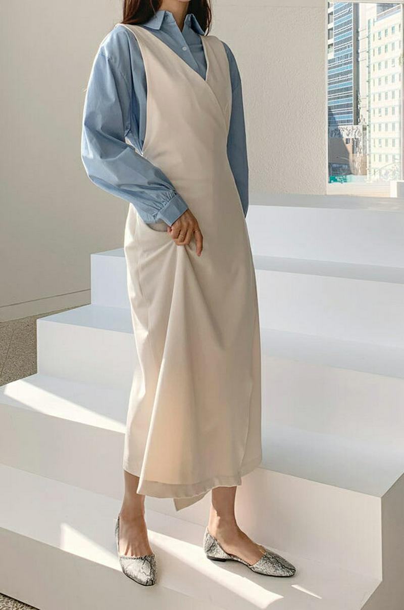 【只今10%OFF】ラップスリーブレスワンピース・全2色・t55287 レディース 【ops】【ワンピース ロング ロング丈 ロ