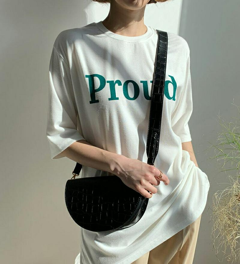 【只今10%OFF】ProudスリットTシャツ・全4色・b55274 レディース 【tops】【トップス Tシャツ ラウンドネッ