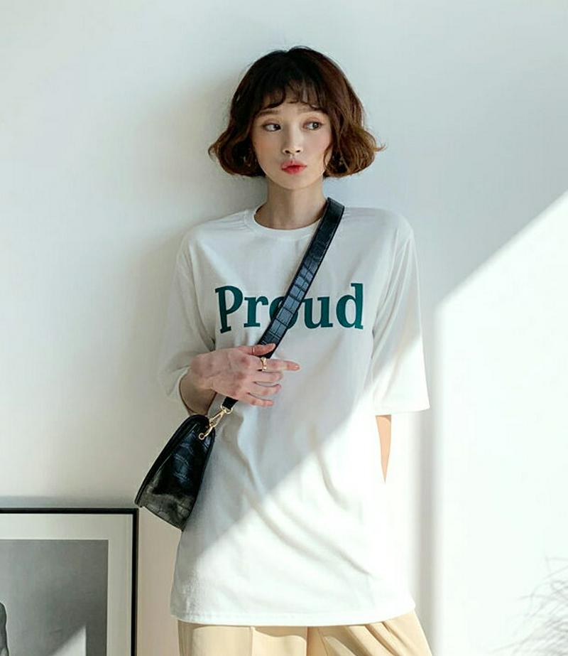 【只今10%OFF】ProudスリットTシャツ・全4色・b55274 レディース 【tops】【トップス Tシャツ ラウンドネッ