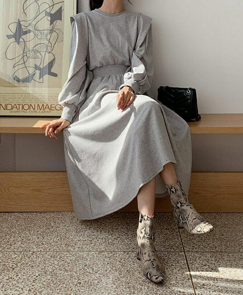 【只今10%OFF】パワーショルダーワンピース・全3色・b55288 レディース 【ops】【ワンピース ロング丈 ロング ロン