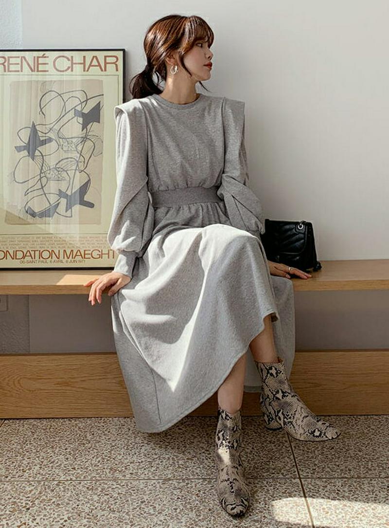 【只今10%OFF】パワーショルダーワンピース・全3色・b55288 レディース 【ops】【ワンピース ロング丈 ロング ロン