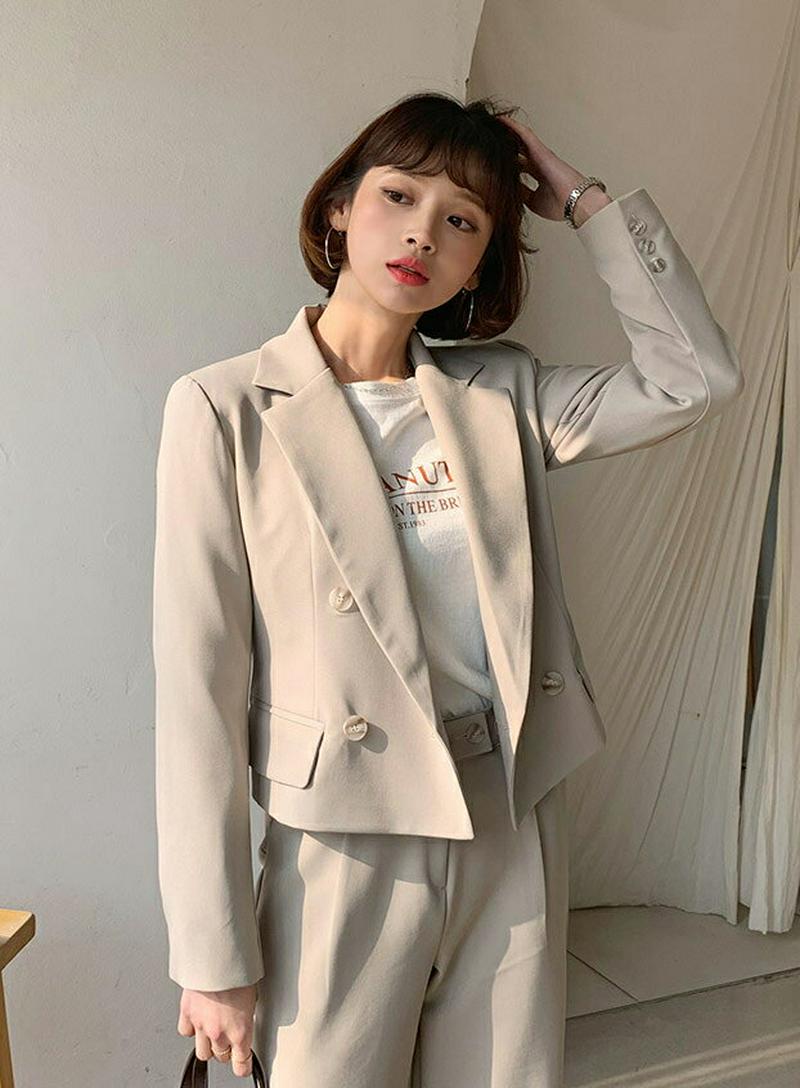 【只今10%OFF】ダブルクロップドジャケット・全3色・t57715 レディース 【jk】【ジャケット アウター クロップド シ