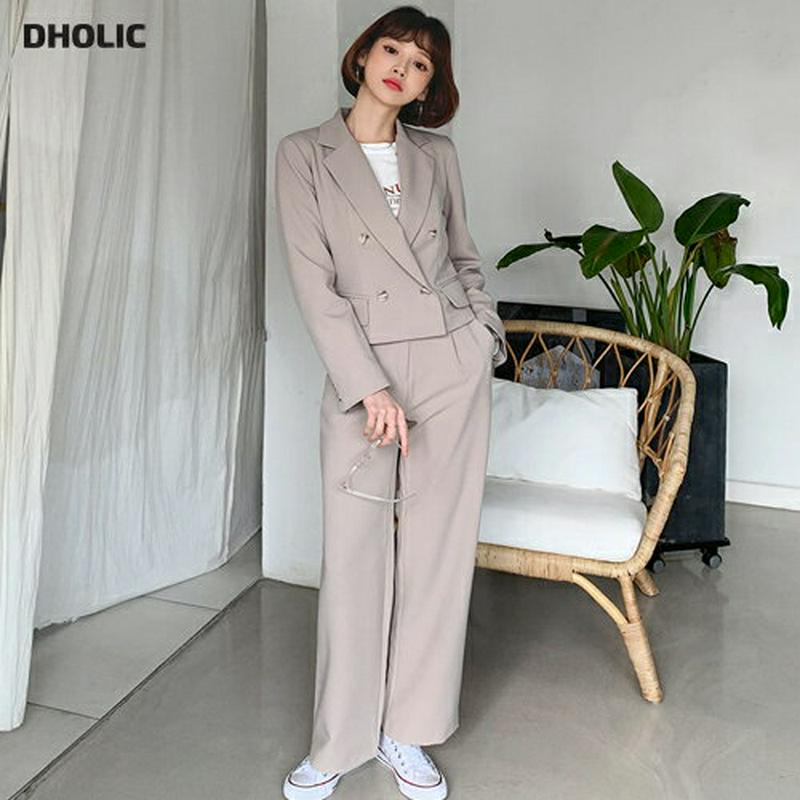 【只今10%OFF】【送料無料】ダブルクロップドジャケット&タックワイドスラックスSET・全2色・t57716 レディース 【p