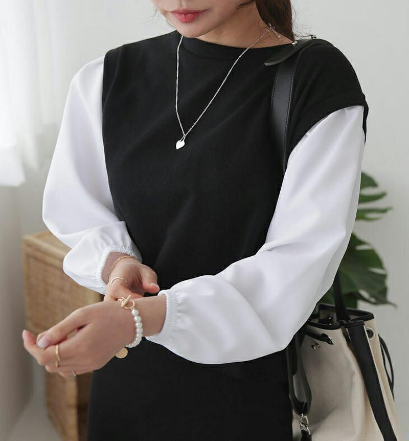 【只今10%OFF】コントラストカラースウェット・全3色・b60893 レディース【tops】【トップス スウェット トレーナー