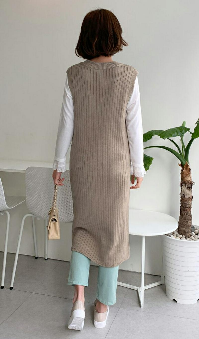 Vネックリブベストワンピース・全3色・t60987 レディース【ops】【ワンピース ロング ロングワンピース Vネック リブ 