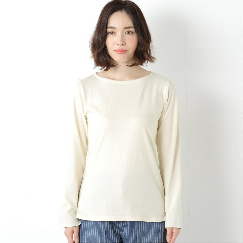 多色展開◎袖口裏シャンブレー長袖トップス（無地・ボーダー）