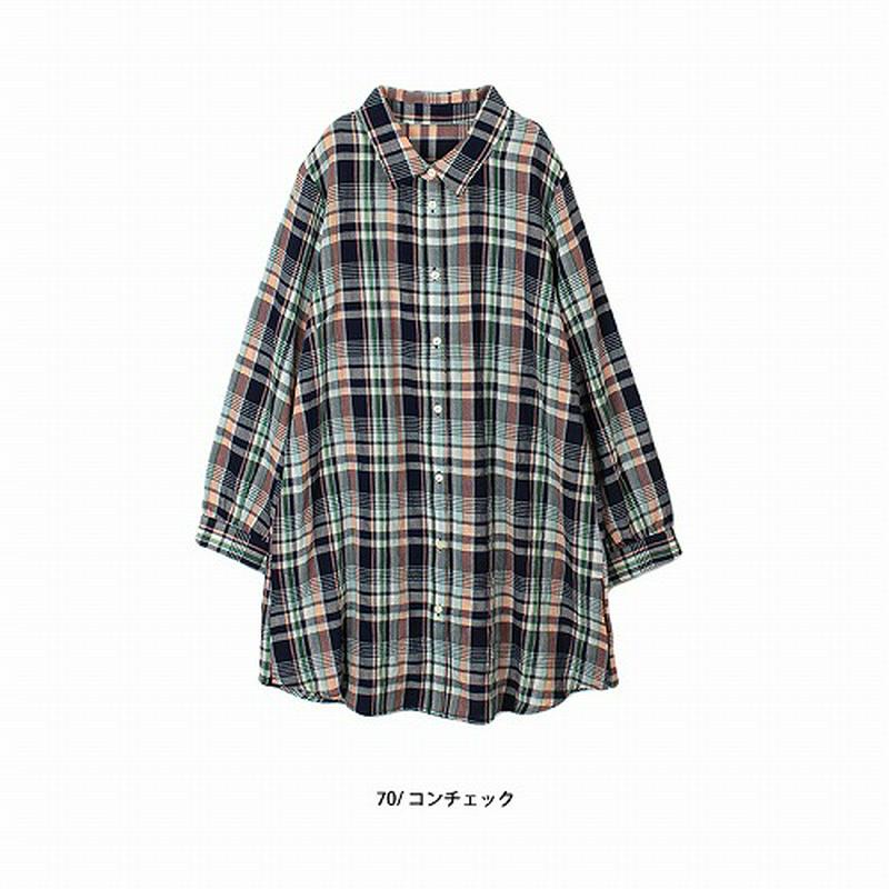 ヘリンボンシャーリングシャツチュニック【ＬＬ～５Ｌ】