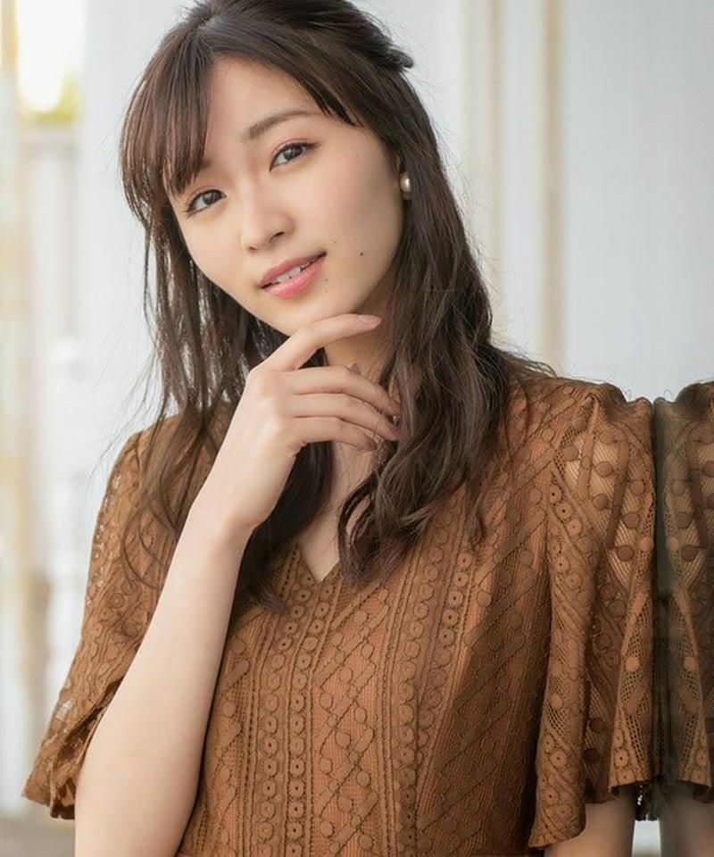 【岡崎紗絵さん着用】ストライプレース フレアワンピース