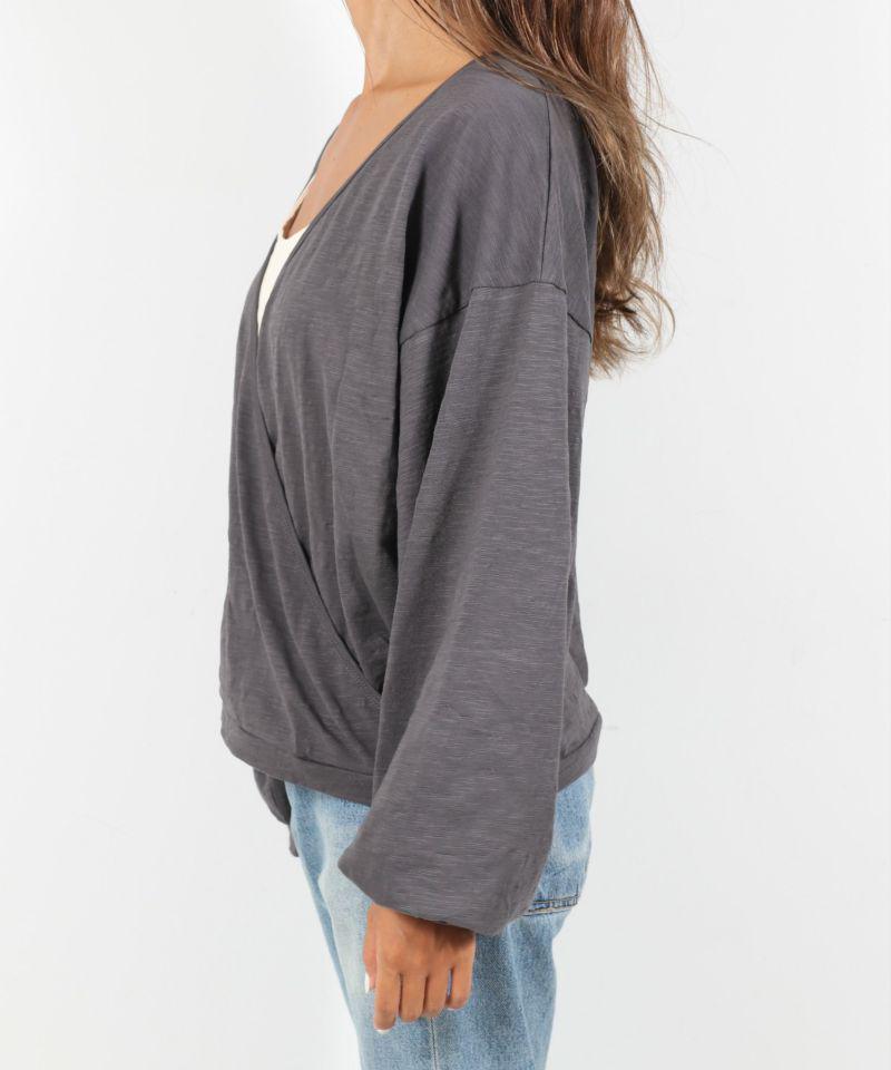 【FINAL SALE46％OFF】RED CHOP WORKS(レッドチョップワークス)BackカシュクールロングTシャツ