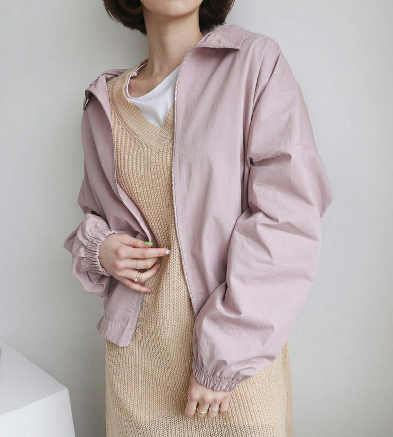 ハーフネックジャンパー・全5色・b55373 レディース 【jk】【ジャケット アウター ハーフネック ジッパー ジップ ショー