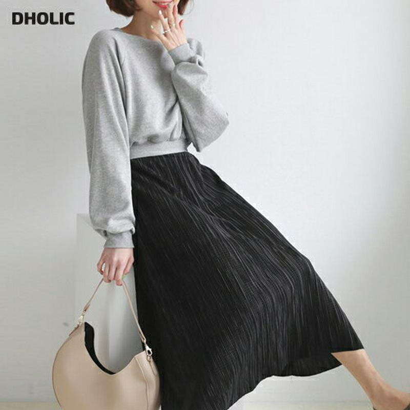 プリーツ配色ワンピース・全3色・b55354 レディース 【ops】【ワンピース ロング ロング丈 レイヤード風 レイヤード プ