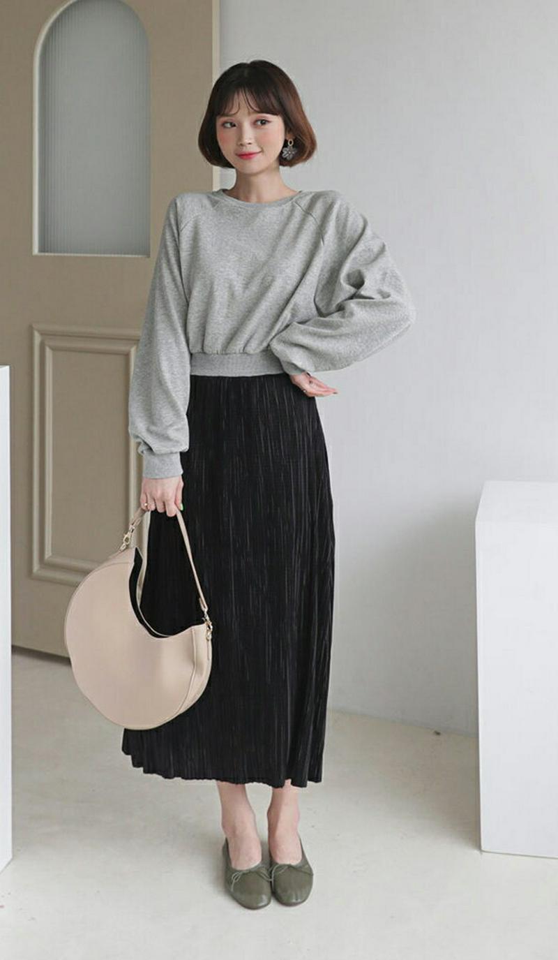 プリーツ配色ワンピース・全3色・b55354 レディース 【ops】【ワンピース ロング ロング丈 レイヤード風 レイヤード プ