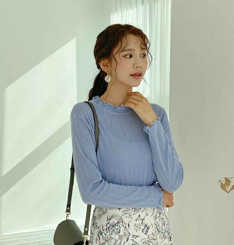 ダブルウェーブTシャツ・全3色・t57770 レディース 【tops】【トップス Tシャツ リブ ウェーブ ウェーブネック モッ