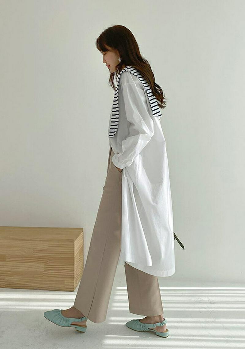 ボーダーショールワンピース・全2色・b57828 レディース 【ops】【ワンピース ロング丈 ロングワンピース ロング シャツ