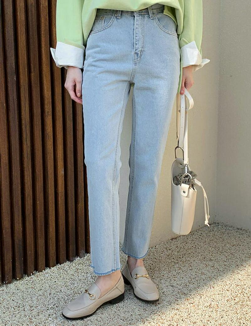 テーパードカットデニムパンツ・全2色・t54837 レディース 【pt】【パンツ デニム デニムパンツ ス ストレート カットオ