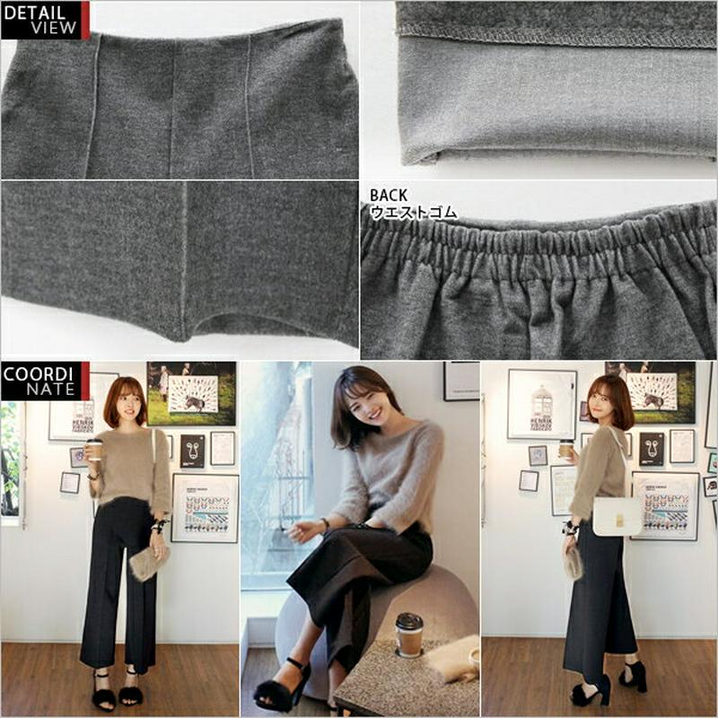≪人気商品再入荷≫センタープレスウエストゴムワイドパンツ・全3色 b43269 レディース 【pt】 韓国ファッション 人気 ガウチョパンツ ロングパンツ ワイドパンツ ロング ワイド パンツ 無地 シンプル ベーシック オフィスカジュアル 春秋