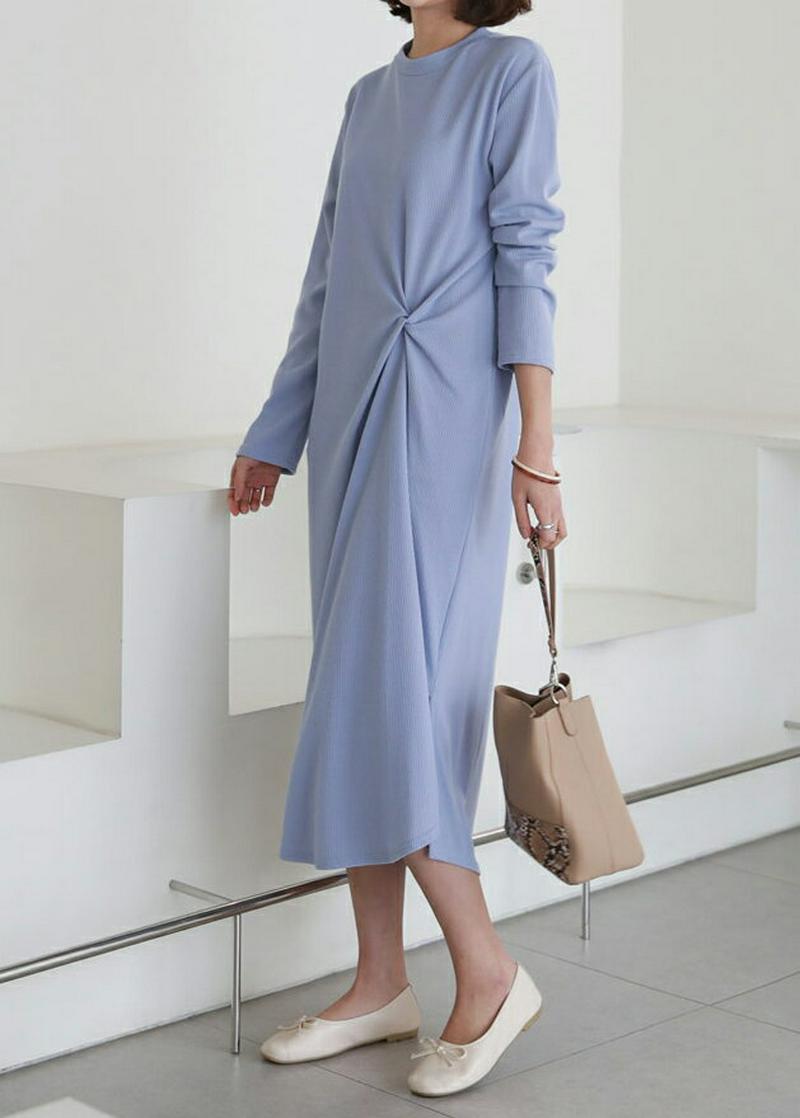 ツイストリブワンピース・全4色・b60989 レディース【ops】【ワンピース ロング ロングワンピース ツイスト 長袖 単色 