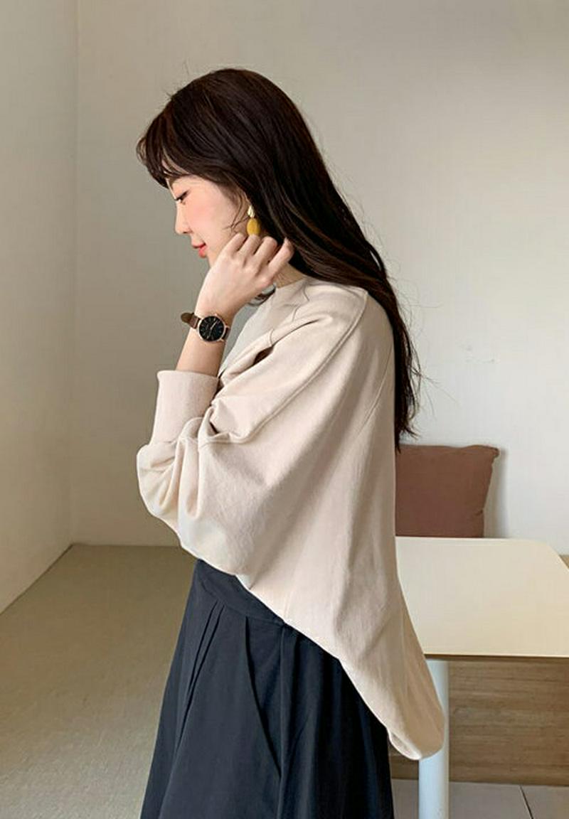 ラウンドヘムラグランスウェット・全5色・b55318 レディース 【tops】【Tシャツ 長袖 ラグラン ラウンドヘム ゆったり