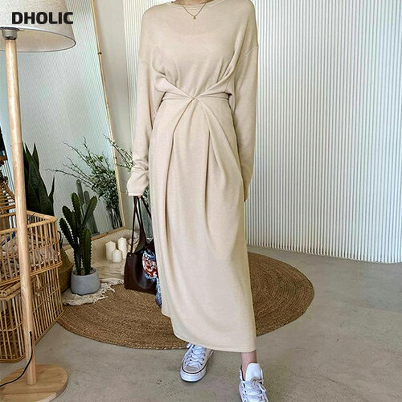 ウエストボタンワンピース・全3色・t55323 レディース 【ops】【ワンピース ロング ロングワンピース ロング丈 ツイスト