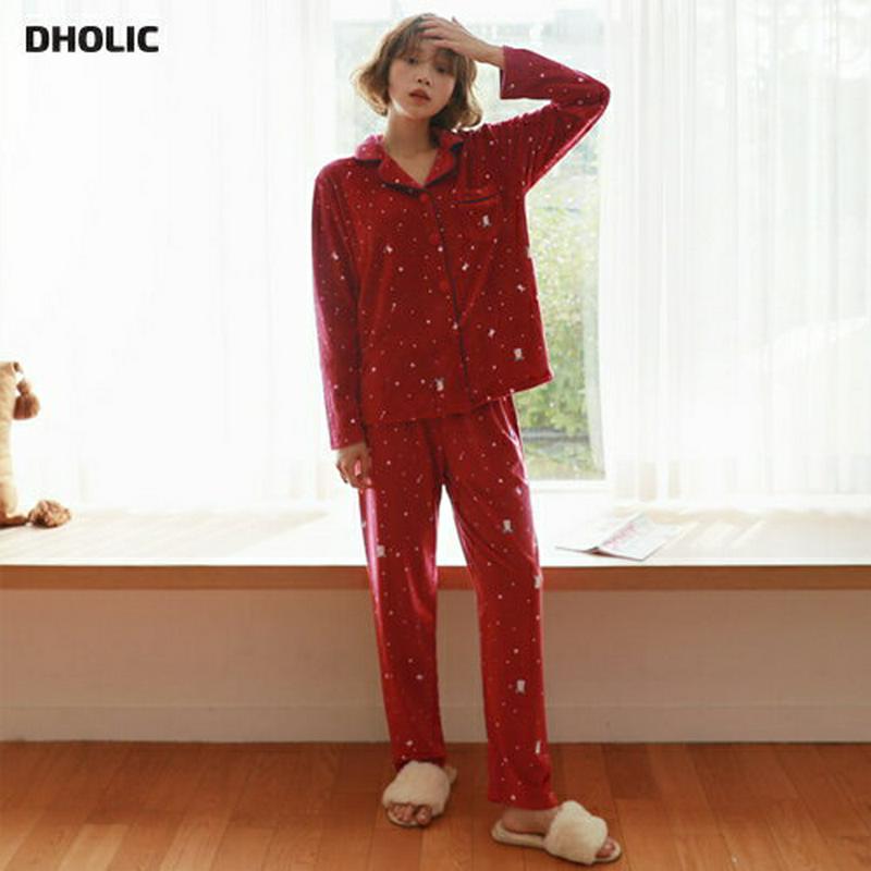 ベロアパターンパジャマSET・全1色 e43687 レディース【uw】【韓国 ファッション ルームウェア 部屋着 パジャマ パジャマセット セットアップ ベロア スキッパー 開襟 オープンカラー 星 パターン レトロ ビンテージ 長袖 ゆったり 可愛い 秋冬】