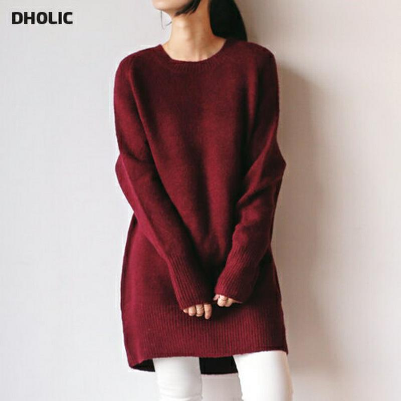 【只今10%OFF】オーバーサイズミドルニットプルオーバー・全4色 e42819 レディース【tops】【韓国 ファッション トップス ニット ニットトップス プルオーバー オーバーサイズ ゆったり 長袖 無地 シンプル ベーシック チュニック オーバーサイズ】【ハイホリHIHOLLI】