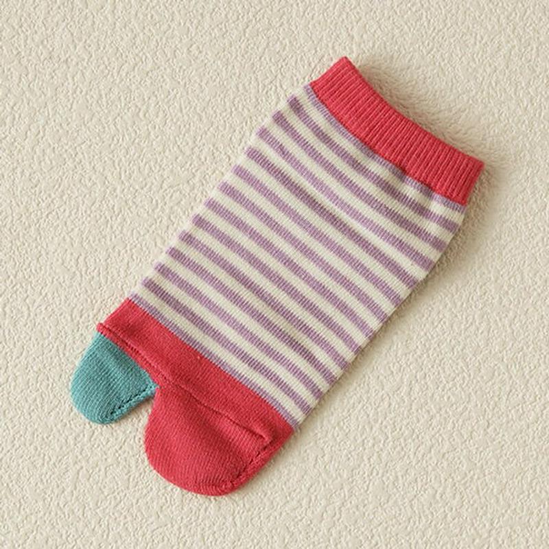 【全品送料無料★〜11/26 23:59迄】【あす楽】【靴下屋】 キッズ指切替ボーダー足袋ソックス13〜15cm ライラック / 靴下 タビオ Tabio くつ下 キッズ 子供 子供用靴下 日本製 ¬