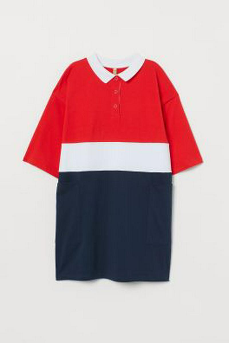 襟付きTシャツワンピース