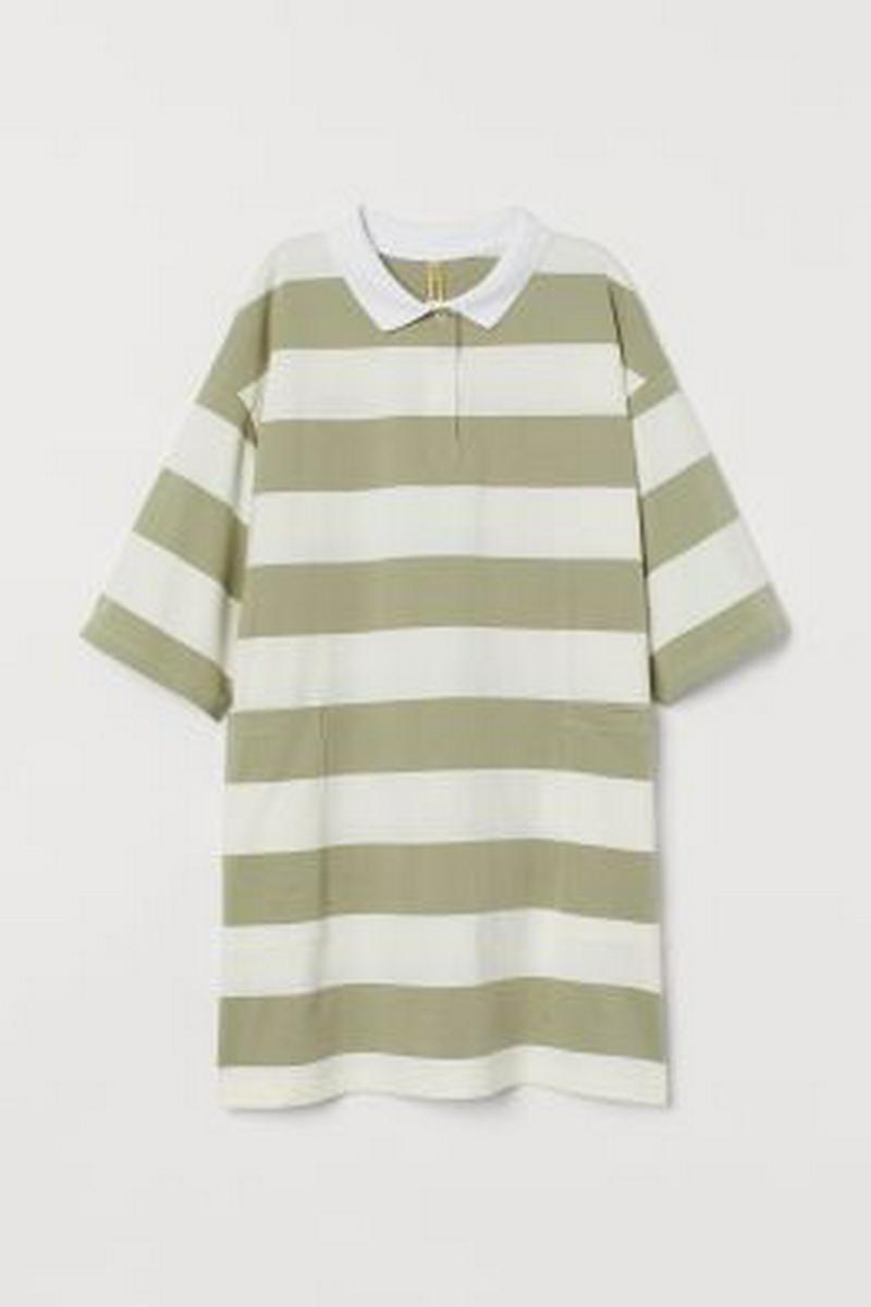 襟付きTシャツワンピース