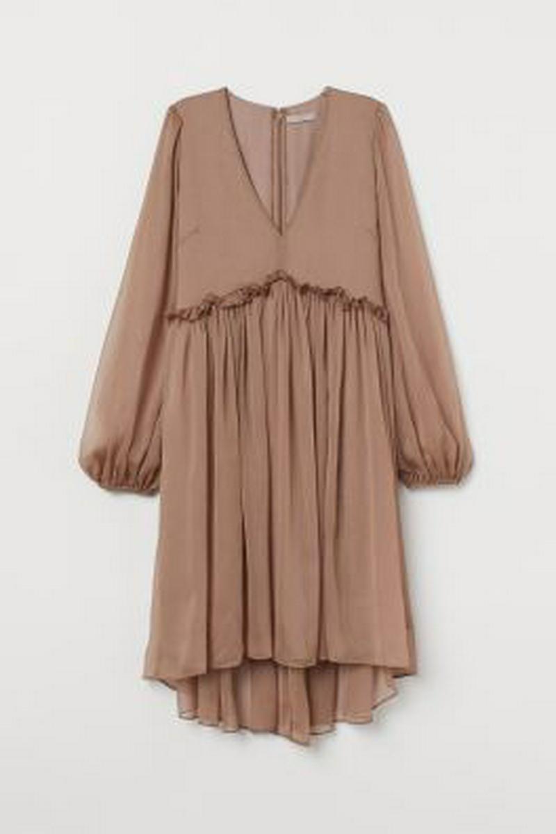 シフォンVネックワンピース
