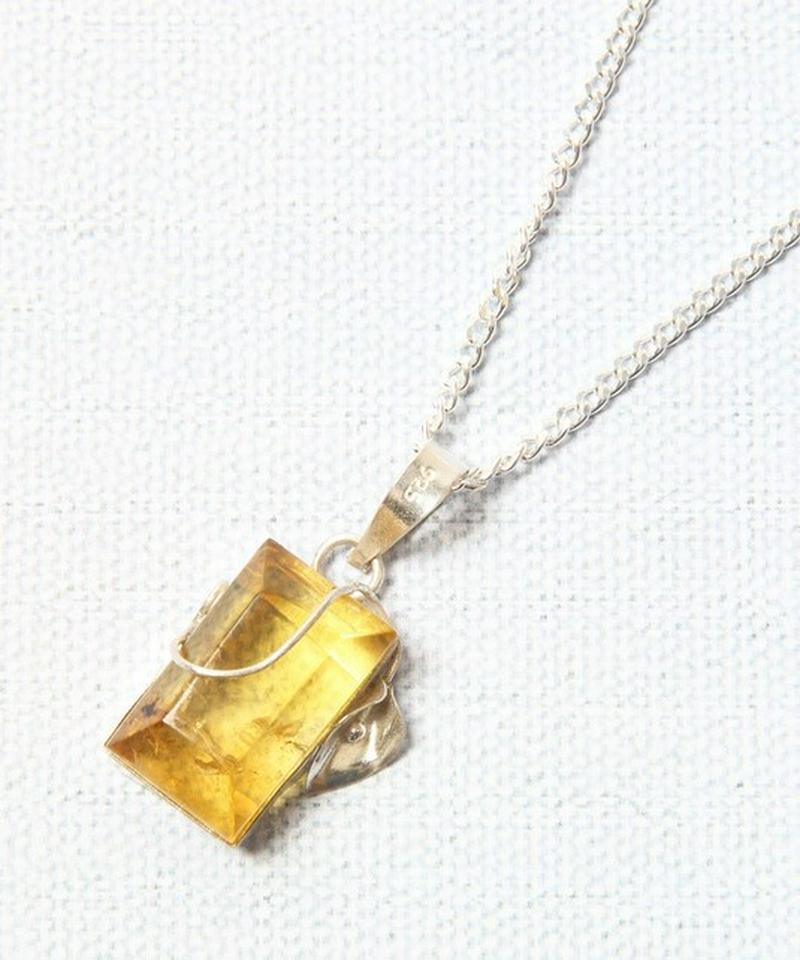 【メキシコ買付】アンバー枠ありスクエアネックレス