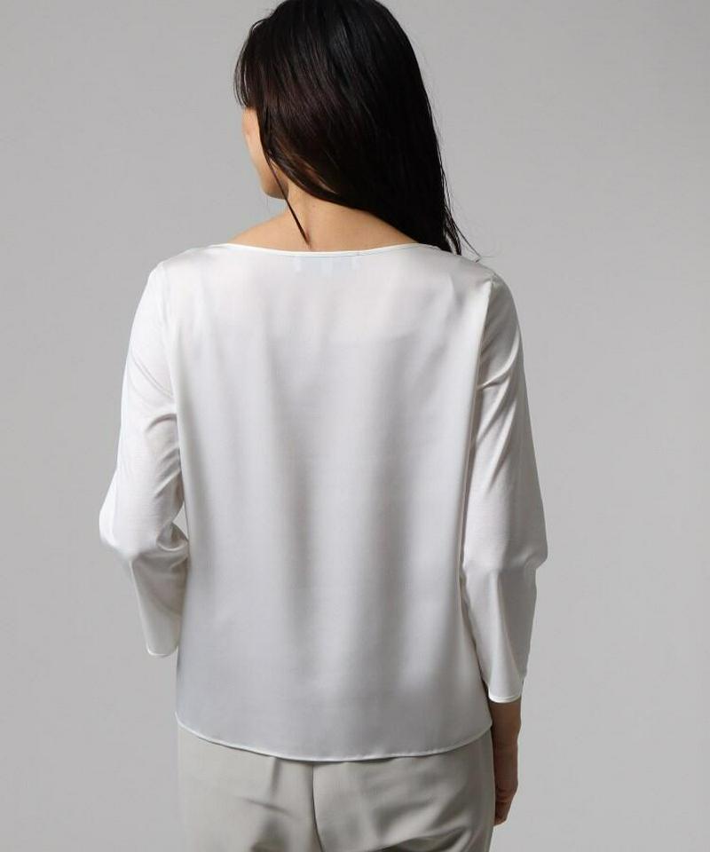 【洗える】トリアセテート切り替えコットンプルオーバー