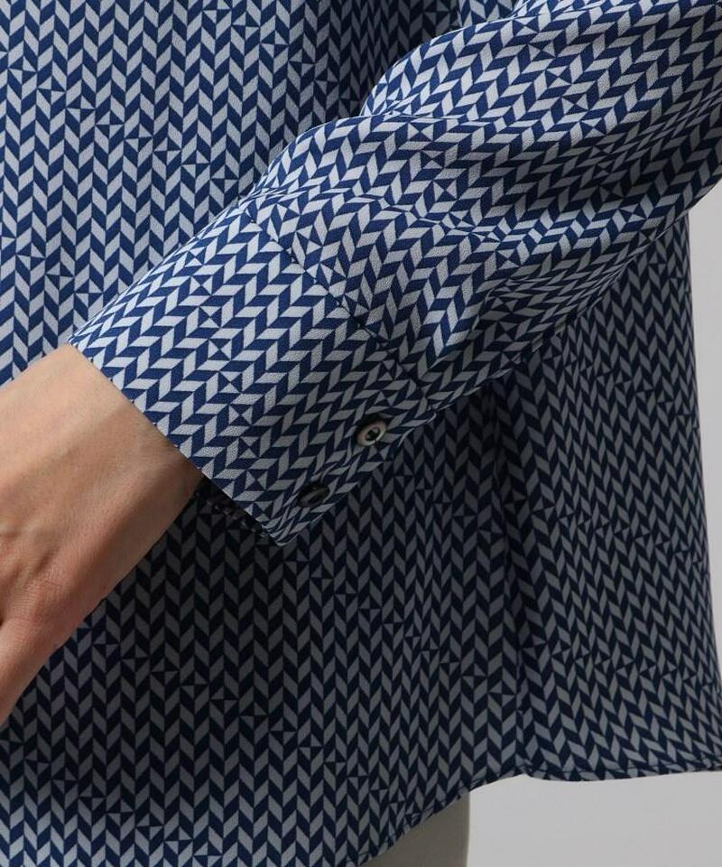 【洗える】ジオメトリカルボウタイブラウス