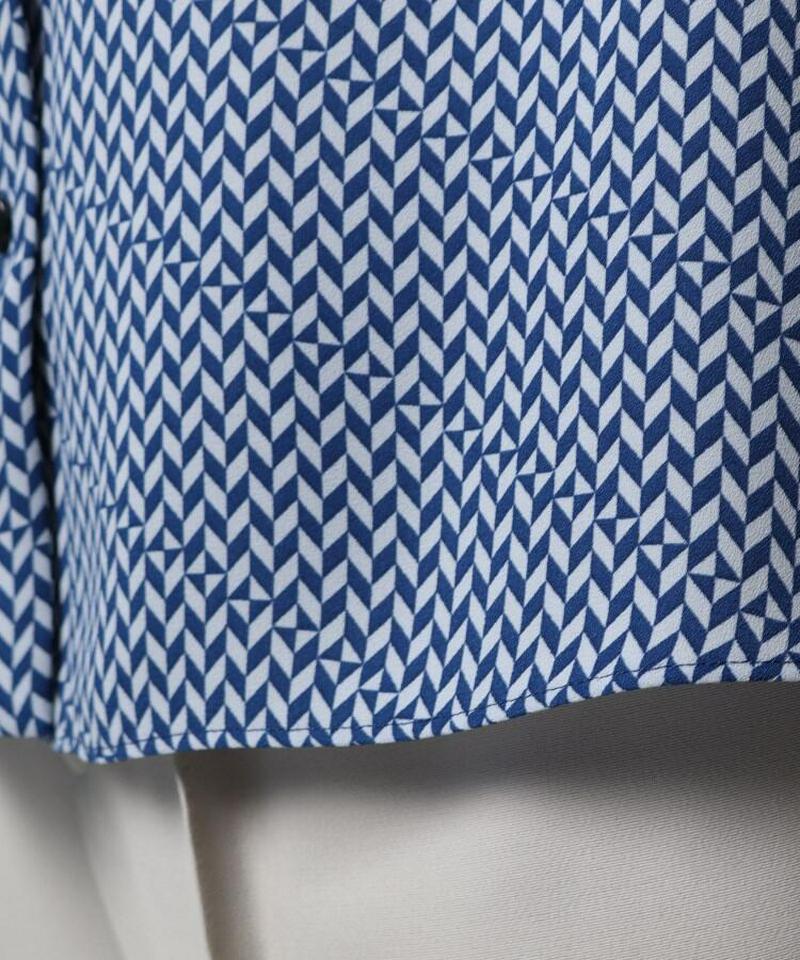 【洗える】ジオメトリカルボウタイブラウス