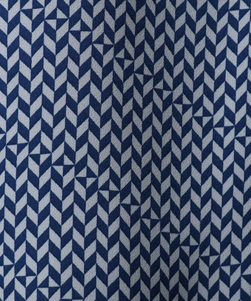 【洗える】ジオメトリカルボウタイブラウス