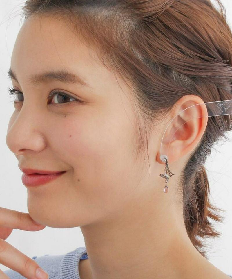 スカシ蝶モチーフセットノンホールピアス（イヤリング）