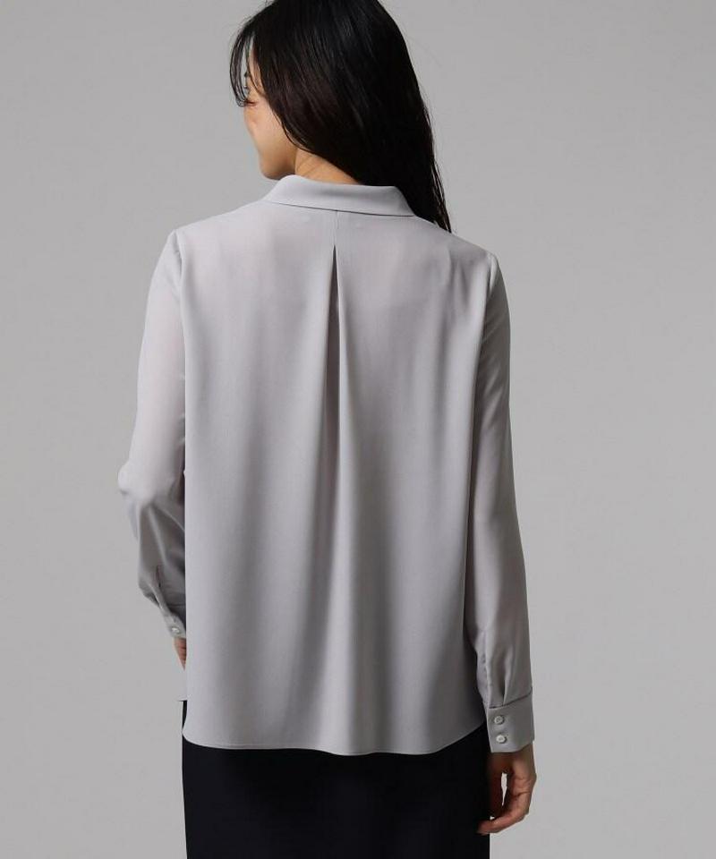 【洗える】パウダリージョーゼットボウタイブラウス