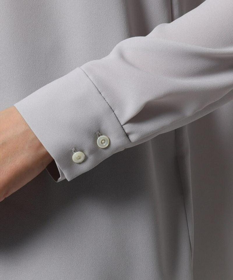 【洗える】パウダリージョーゼットボウタイブラウス