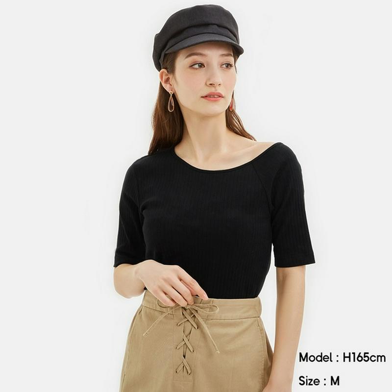 リブドロップショルダーT(半袖)