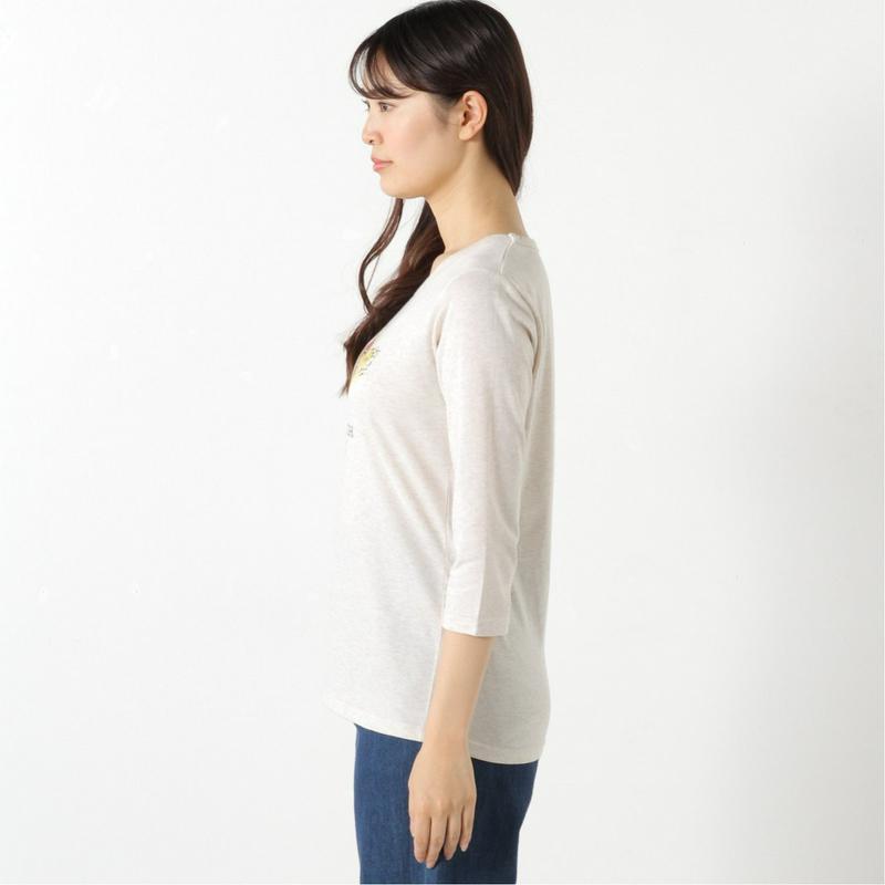 【おうちディズニー化計画】天竺７分袖プリントＴシャツ【Ｍ～３Ｌ】「くまのプーさん」（ディズニー）