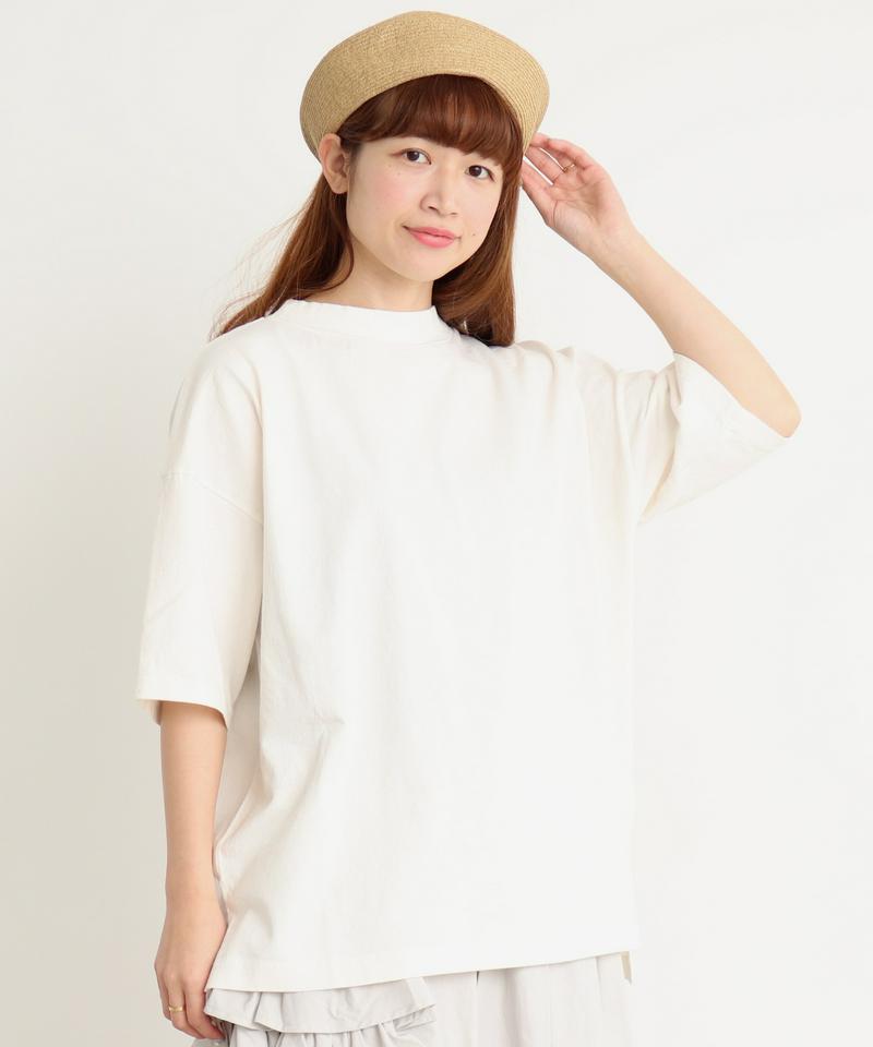 mat　USAコットン18/－製品染めモックネックTシャツ（mat quotidien）