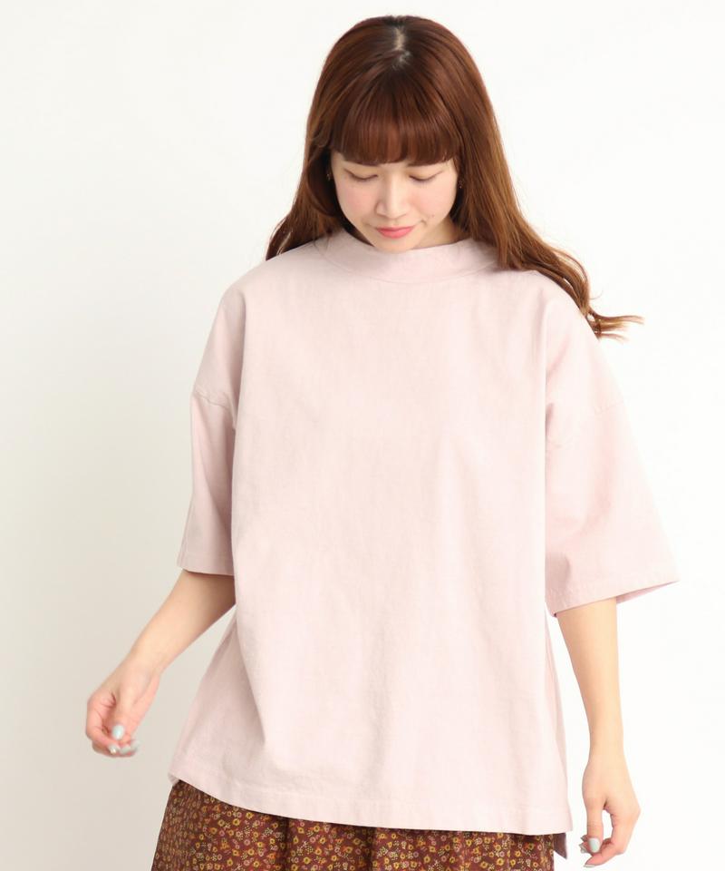 mat　USAコットン18/－製品染めモックネックTシャツ（mat quotidien）