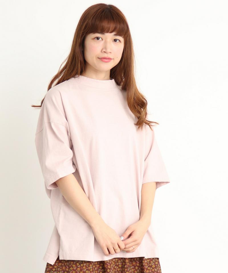 mat　USAコットン18/－製品染めモックネックTシャツ（mat quotidien）