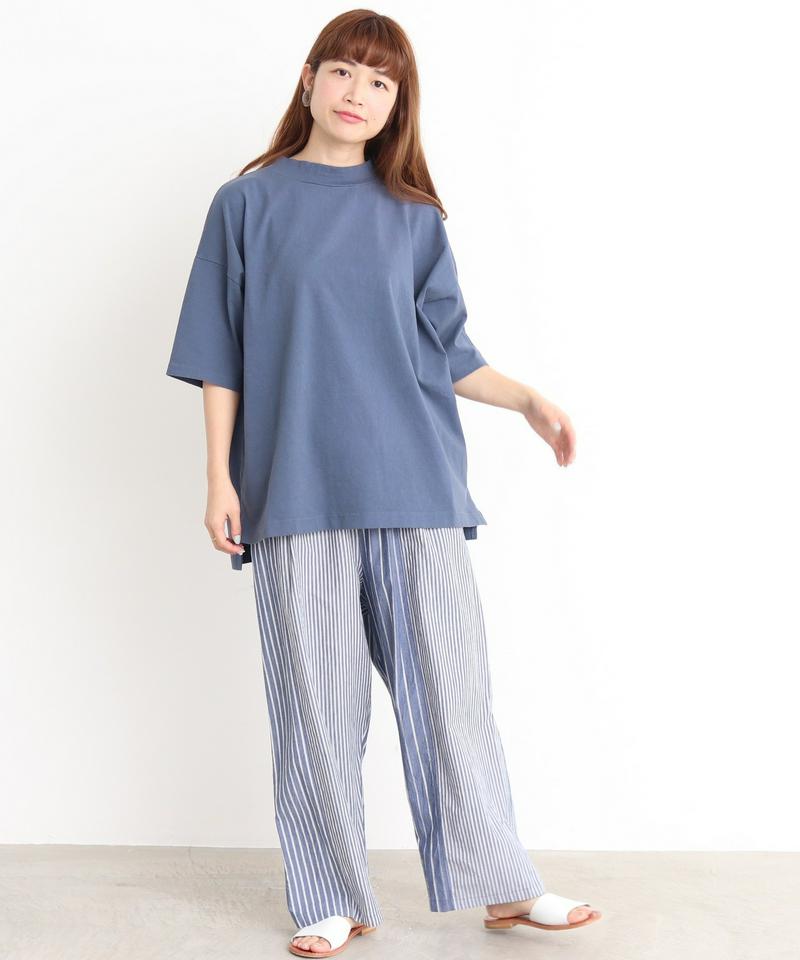 mat　USAコットン18/－製品染めモックネックTシャツ（mat quotidien）
