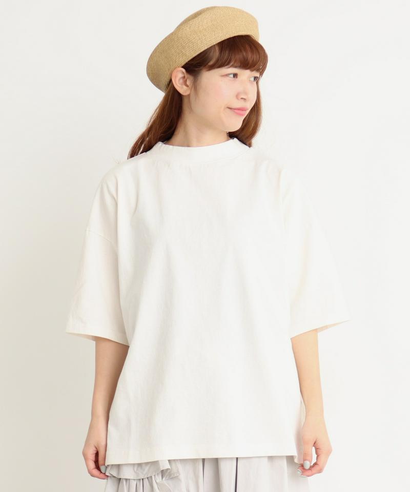 mat　USAコットン18/－製品染めモックネックTシャツ（mat quotidien）